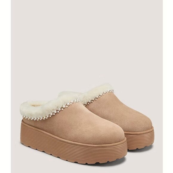 NEW Stuart Weitzman - Sizes 7.5, 8, 8.5, 10 Nellie Shearling Platform Mules - Picture 5 of 5